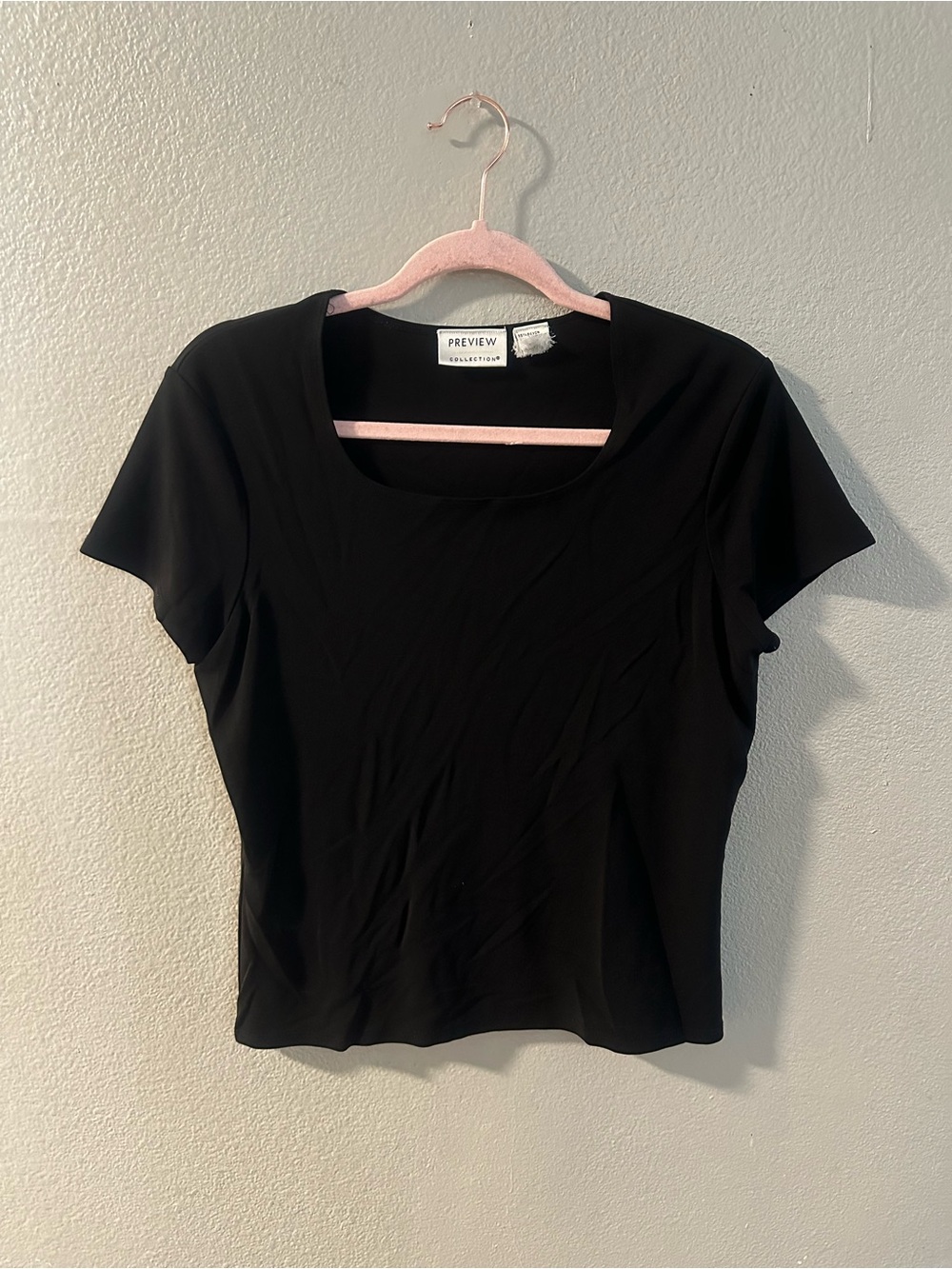 Preview Collection Black Short Sleeve Scoop Neck Top